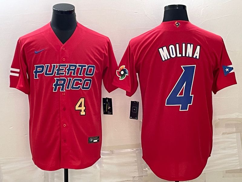 Men 2023 World Cub #4 Molina Red Nike MLB Jersey